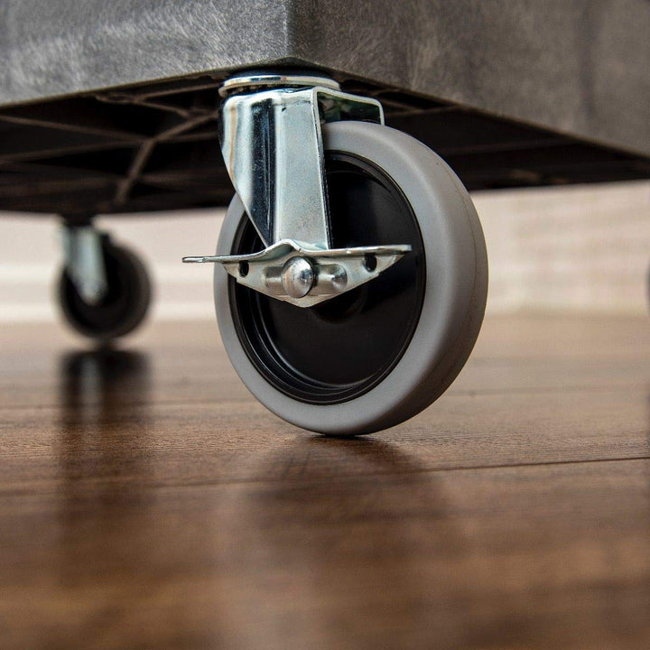 LUXOR SEC11-B 24" x 18" Plastic Utility Tub Cart - Two Shelf-Black - Diamond Home USA