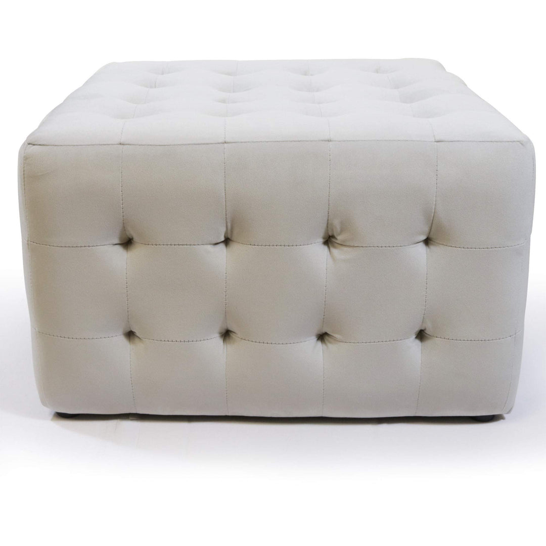 Grey 23-inch Square Tufted Padded Ottoman Modern Contemporary Traditional - Diamond Home USA