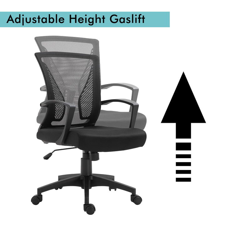 Urban Home Furniture Lawrence Mesh Home Office Chair Task Chair Black Black MESH - Diamond Home USA