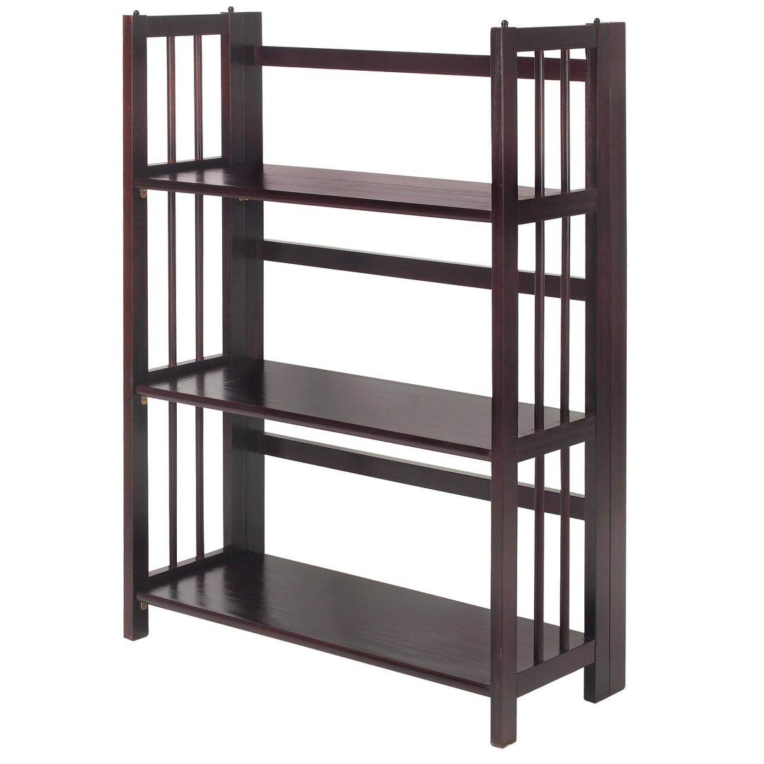 Casual Home 3-Shelf 27.5" Wide Folding Stackable Bookcase Espresso (New)