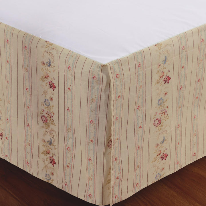 Finely Stitched Cottage Romantic Tailored Bed Skirt 15 inches Drop Floral