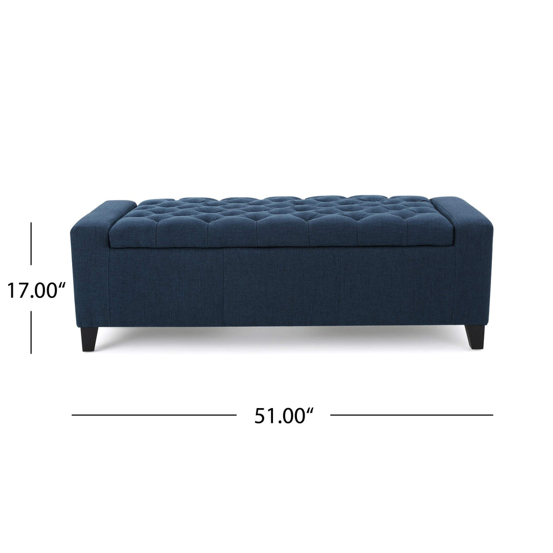 Christopher Knight Home Hikaru Fabric Storage Ottoman Dark Dimensions: