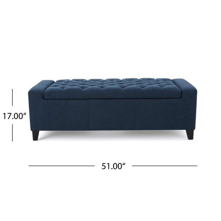 Christopher Knight Home Hikaru Fabric Storage Ottoman Dark Dimensions: