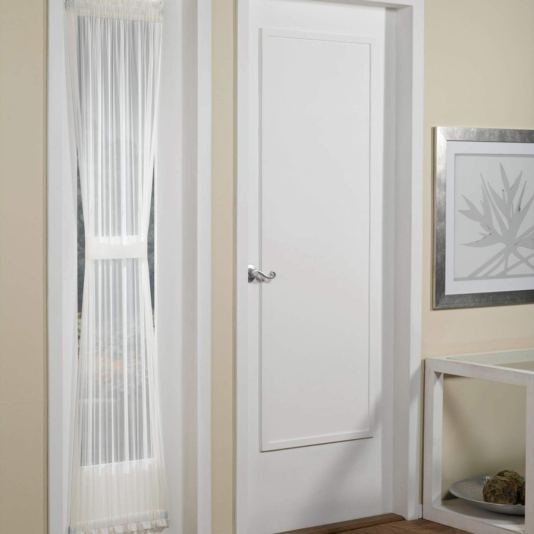 No. 918 Emily Sheer Voile Rod Pocket Door Sidelight Curtain Panel 28" x 72" 28x72 - Eggshell - Diamond Home USA