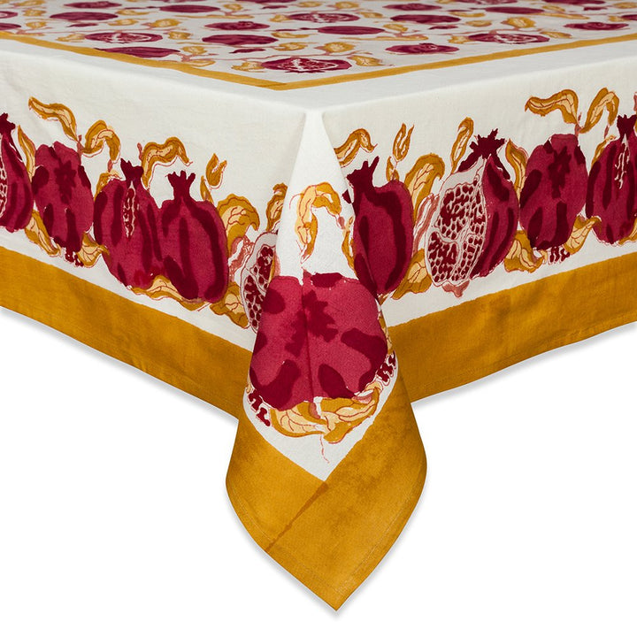 Couleur Nature Pomegranate Tablecloth 71-inches by 71-inches Yellow Square - 71-inches by 71-inches