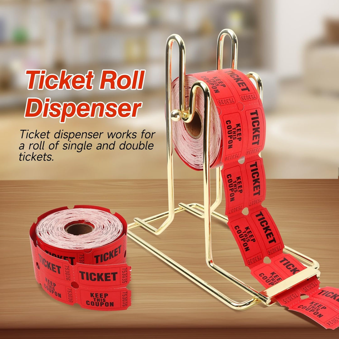 Brass Raffle Ticket Dispenser for Single Or Double Roll Tickets Lotteries Yellow - Diamond Home USA