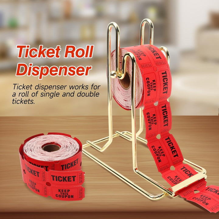 Brass Raffle Ticket Dispenser for Single Or Double Roll Tickets Lotteries Yellow - Diamond Home USA