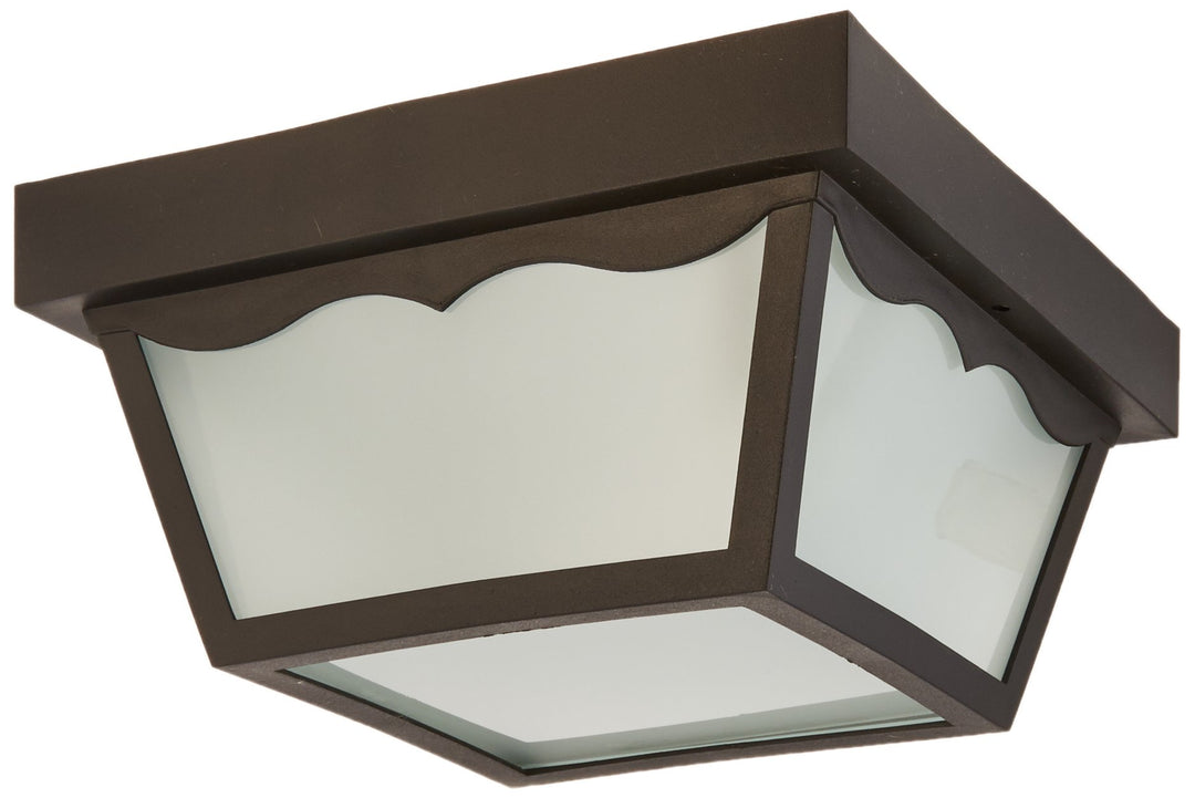 Nuvo SF77/891 Poly Frame Carport Flush Mount with Frosted Acrylic Panels Black