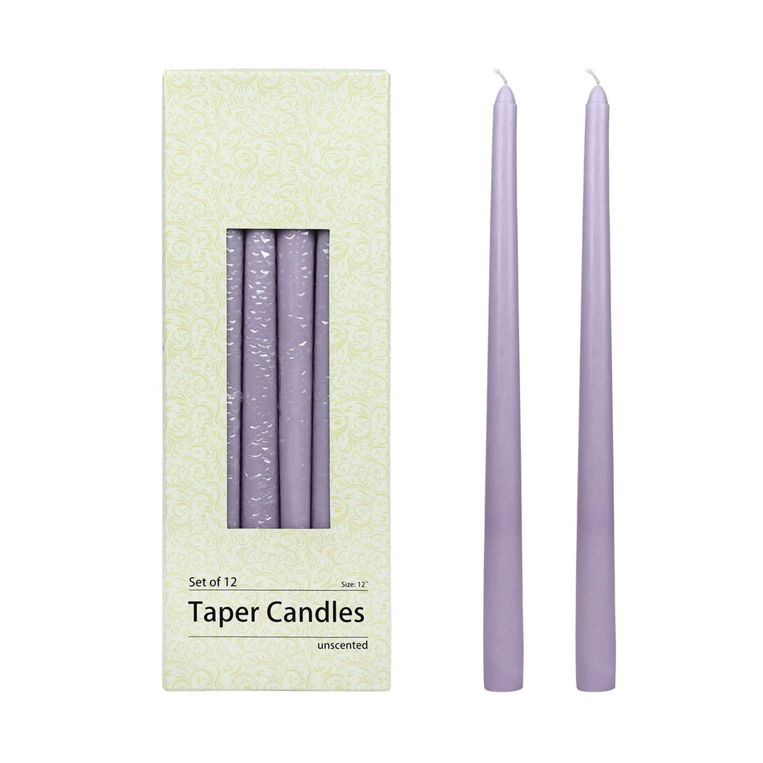 Zest Candle 12-Piece Inch Lavender Taper Candles Count