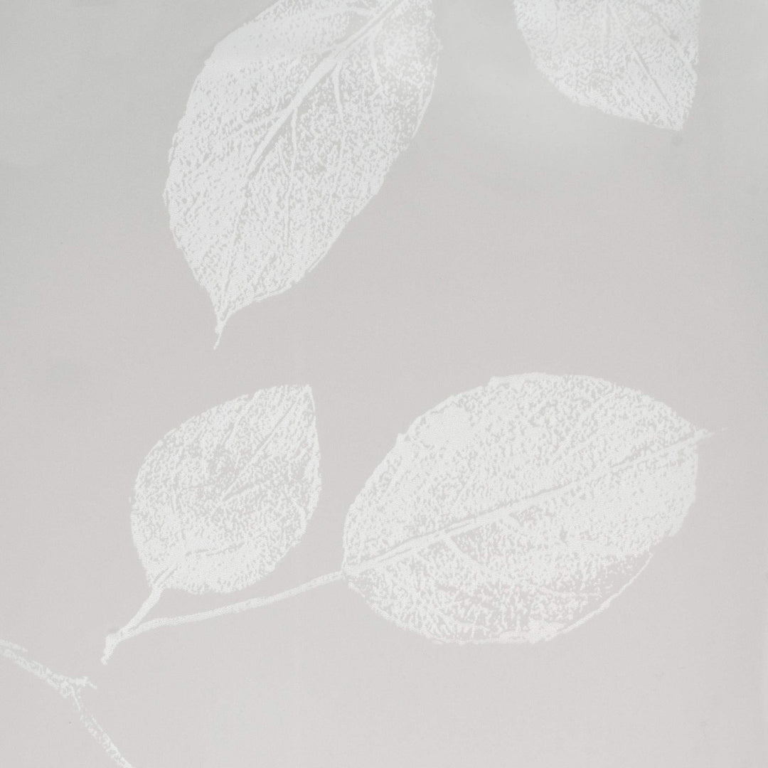Just Leaves P E V A Shower Curtain White Floral Bohemian Eclectic Casual Peva - Diamond Home USA