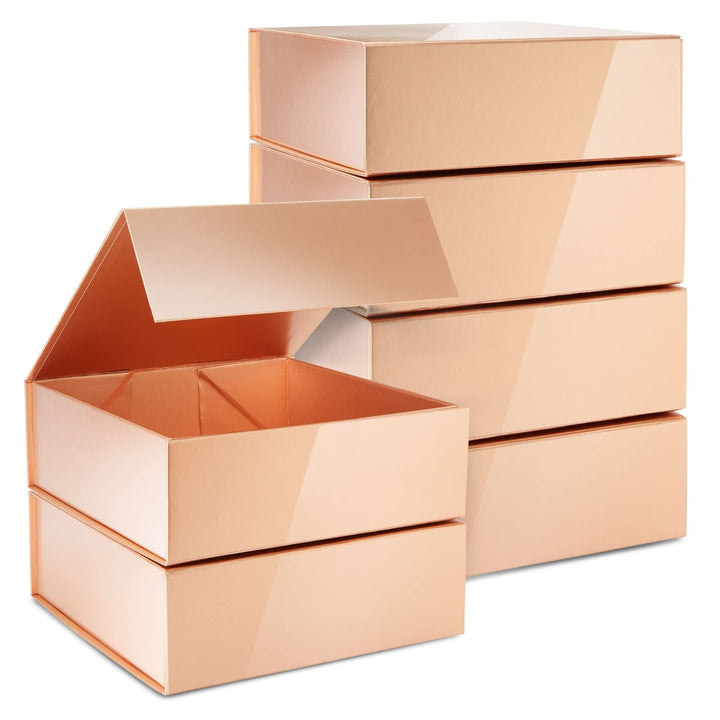 6 Pack Square Magnetic Gift Box with Lid 10x10x4 Groomsmen and Bridesmaid