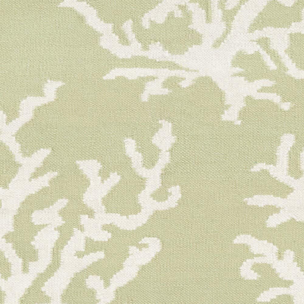 Hand-Woven Lettuce Leaf Wool Area Rug - 2'6" X 8' Runner Green White Abstract - Diamond Home USA