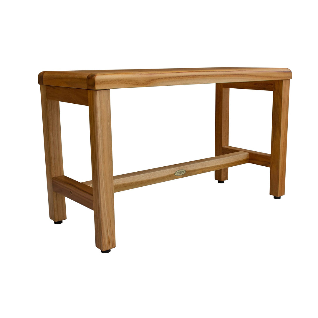 30" Solid Teak Shower Bench Finish Brown Modern Contemporary Single Piece - Diamond Home USA