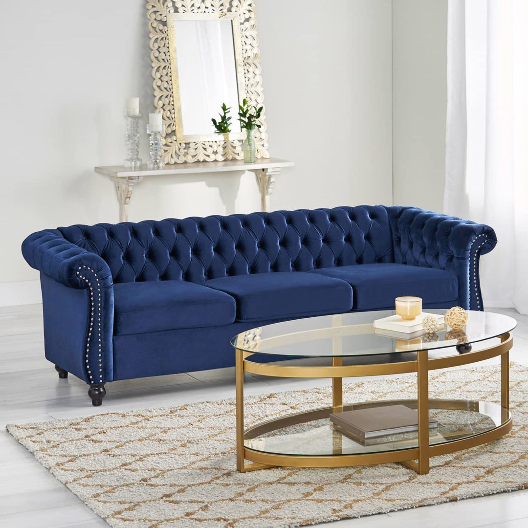 Christopher Knight Hom Norma Sofas Midnight Blue Dark Brown - Diamond Home USA