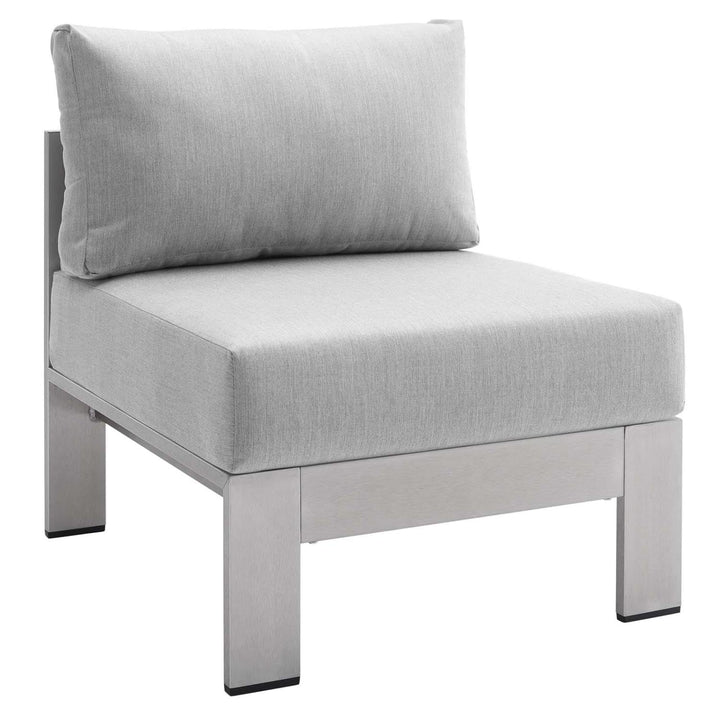 Modway EEI-4227-SLV-GRY Shore SunbrellaPatio Chair in Silver Gray 27.5 x 25 x