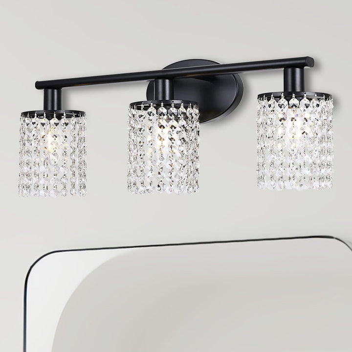 20.87 in. 3-Light Matte Black Nordic Vanity Wall Lamp Modern Mininalist Bathroom