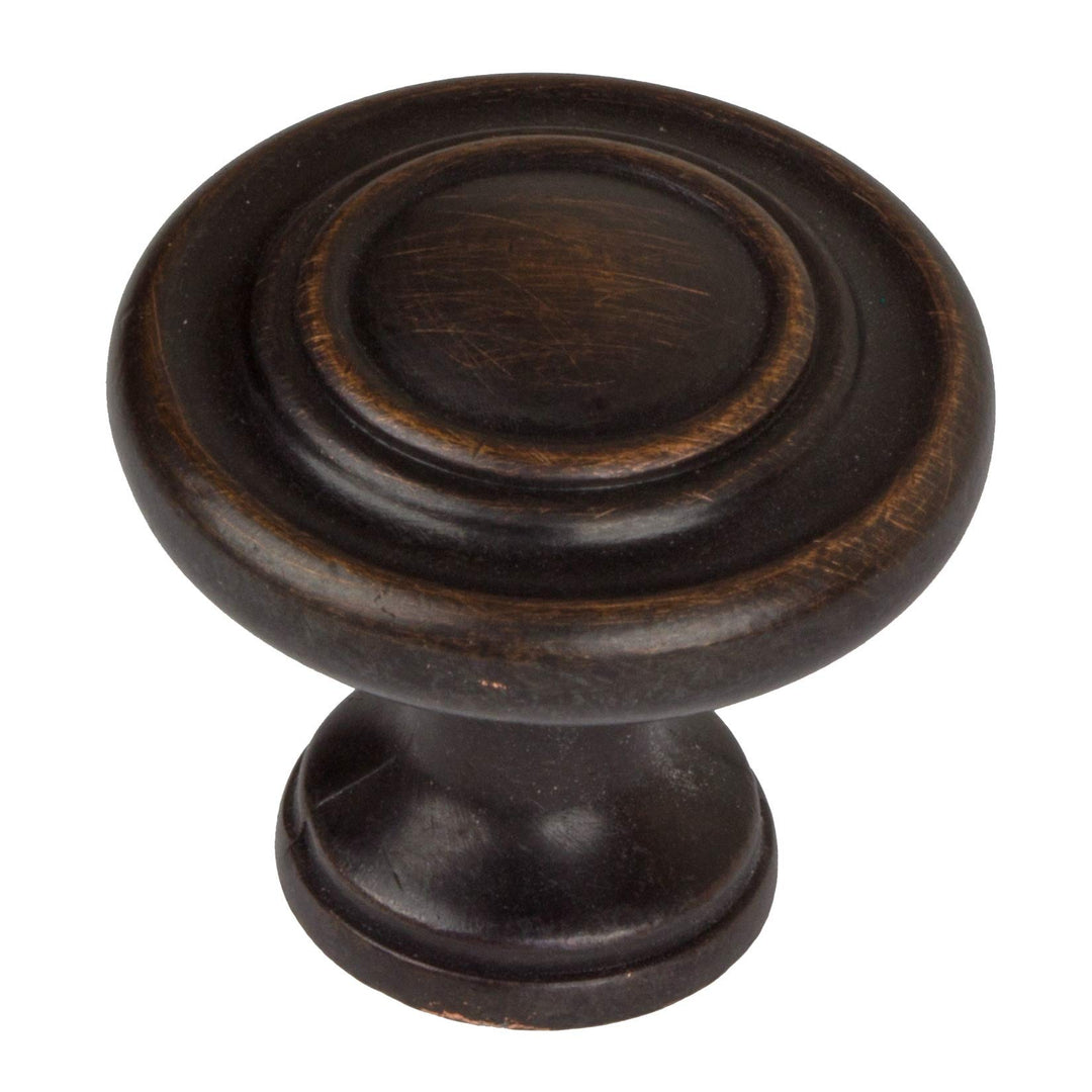 1.25-inch Oil-Rubbed Bronze 3-Ring Round Cabinet Knobs (Pack of 10) Brown