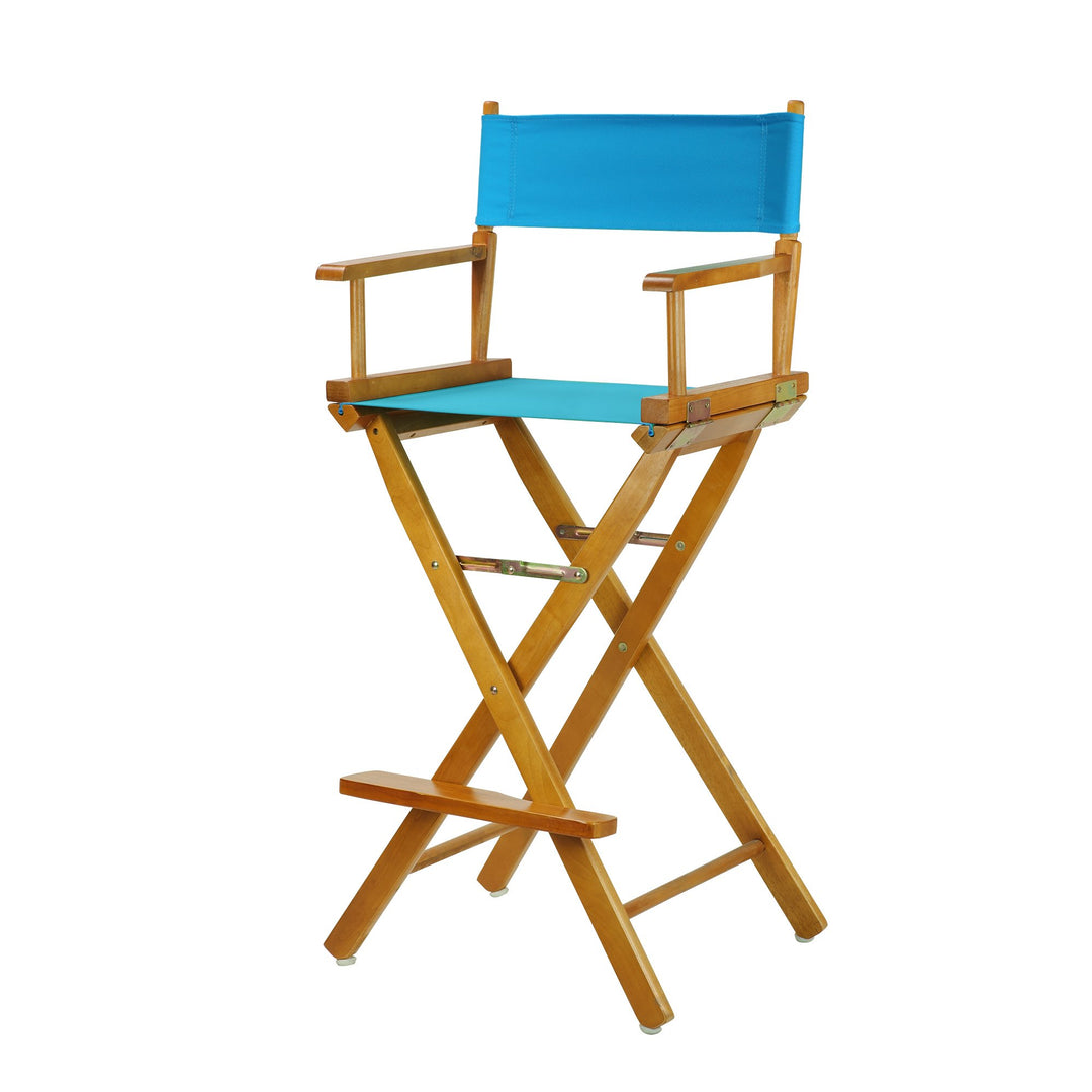 Casual Home Honey Oak Frame/Turquoise Canvas 30" Bar Height Directors-Chairs