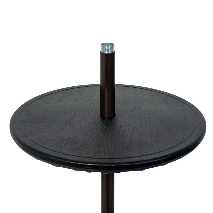 Outdoor Adjustable Umbrella Table Portable Round Tray with Hole Black Polyester - Diamond Home USA