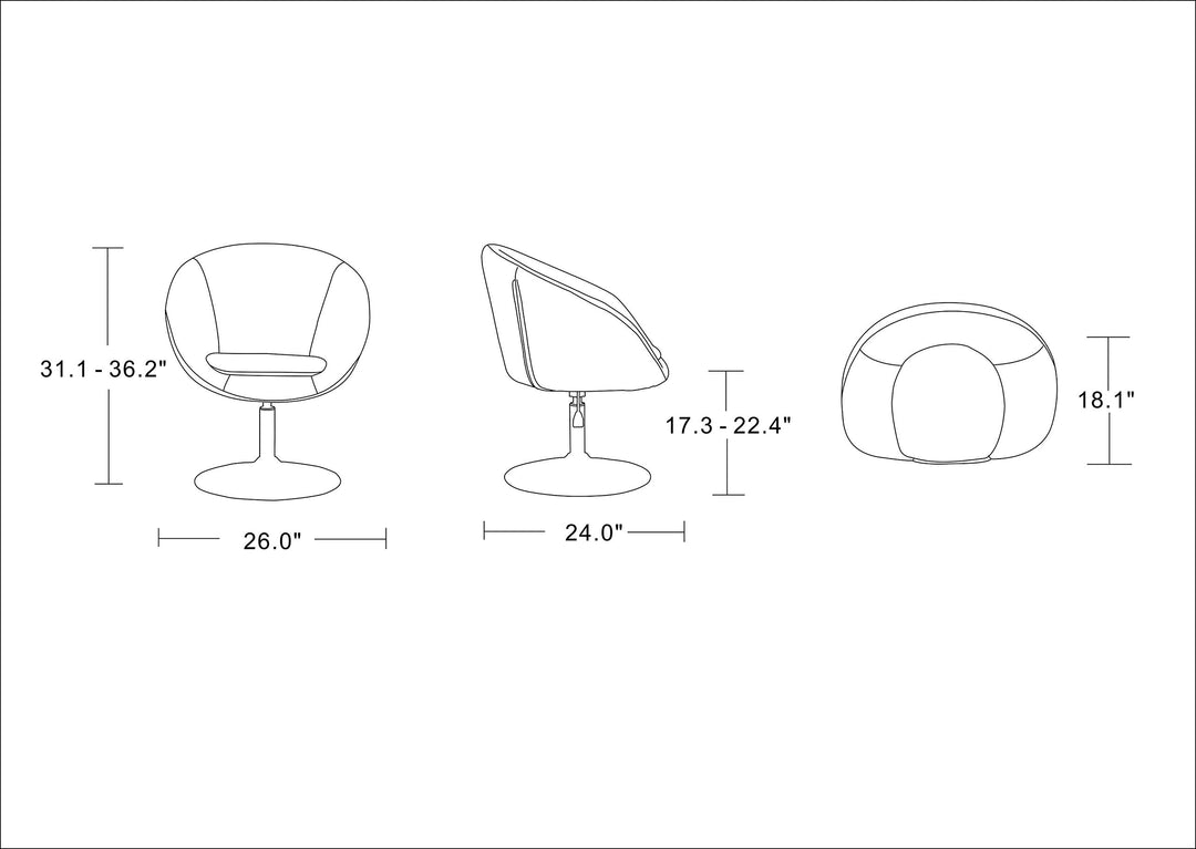 Manhattan Comfort Hopper Mid Century Modern Living Room Bowl Seat Design Red wool/cashmere - Diamond Home USA