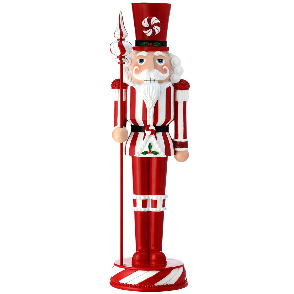 24" Resin Peppermint Nutcracker Red Polyresin - Diamond Home USA