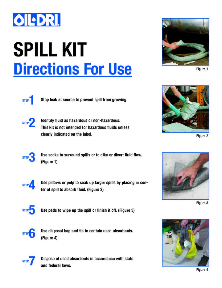 Oil-Dri L90435 Compact Universal 5-Gallon Bucket Spill Kit 5-Gallon Maximum - Diamond Home USA