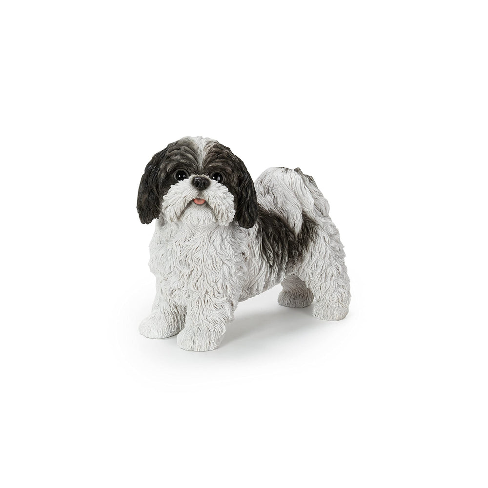 Dog-Black/White Tzu Standing Statue Multi Color Polyresin - Diamond Home USA