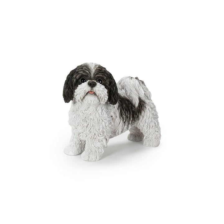 Dog-Black/White Tzu Standing Statue Multi Color Polyresin - Diamond Home USA