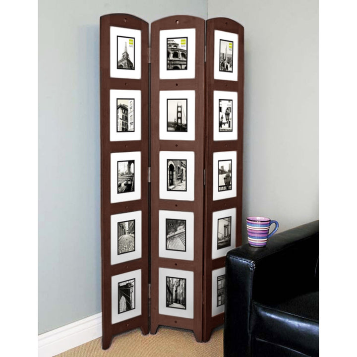 Kiera Grace 3-Panel Photo Collage Room Divider and Privacy Screen Picture Frames