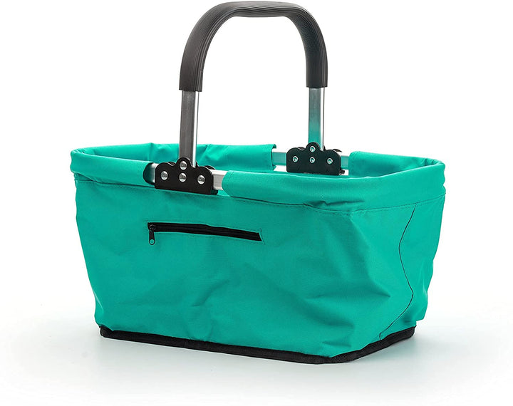 RSVP International Collapsible Market Basket Aluminum Frame Large Zip Side