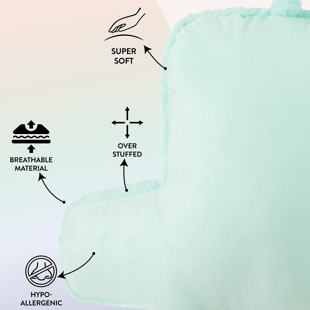 Urban Lifestyle Rabbit Faux Fur Backrest Pillow Mint - Diamond Home USA