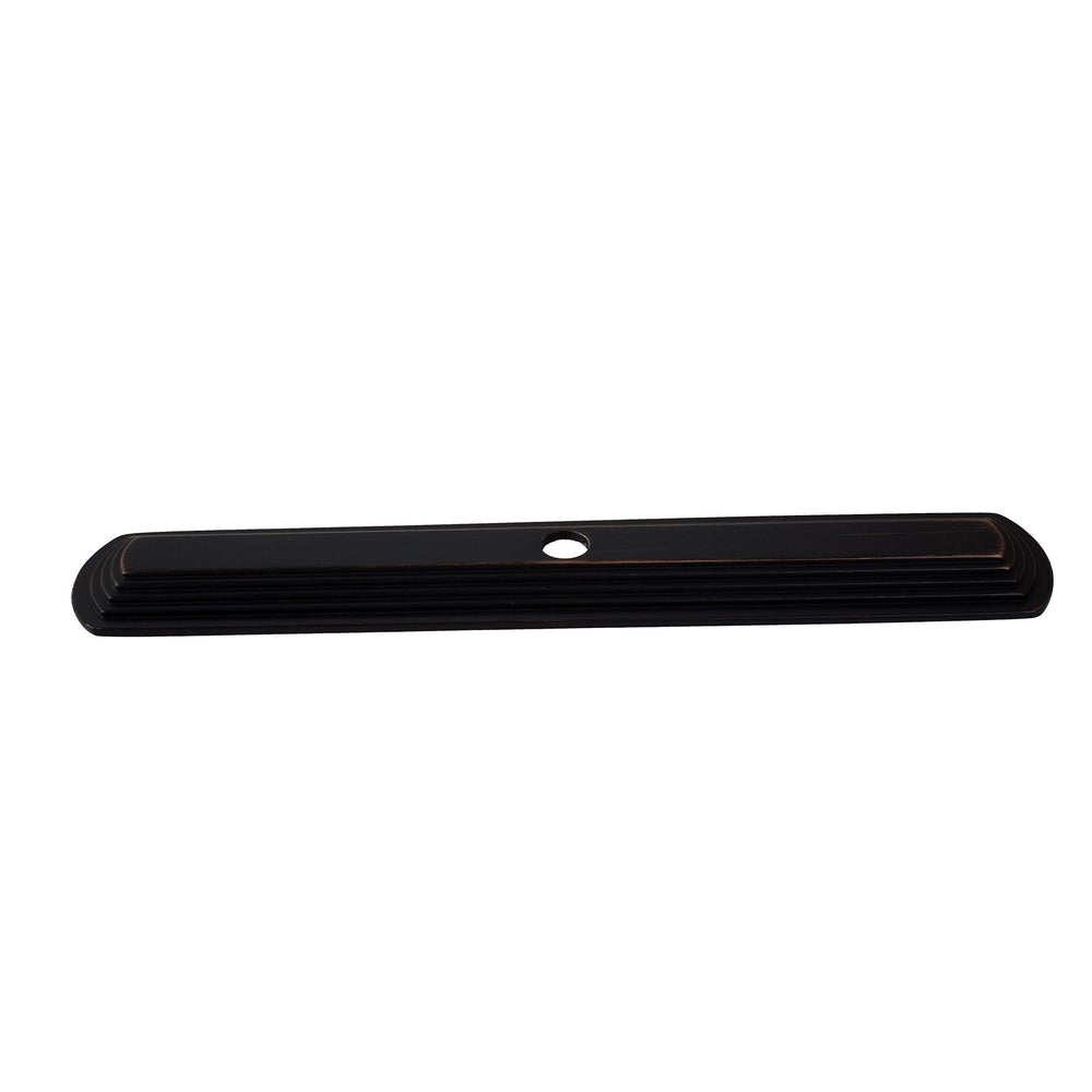 5-pk 6 in. Rubbed Bronze Rounded Rectangle Cabinet Backplate - Oil Zinc Finish - Diamond Home USA