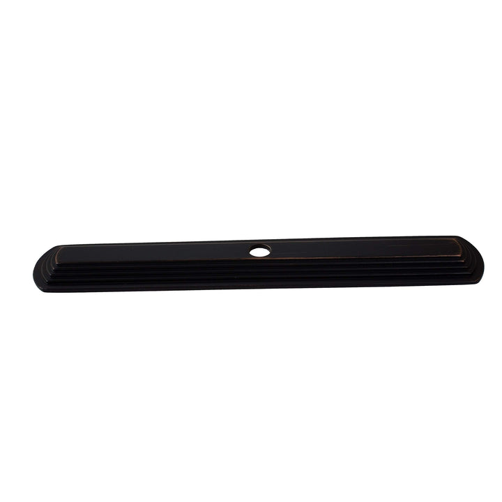 5-pk 6 in. Rubbed Bronze Rounded Rectangle Cabinet Backplate - Oil Zinc Finish - Diamond Home USA