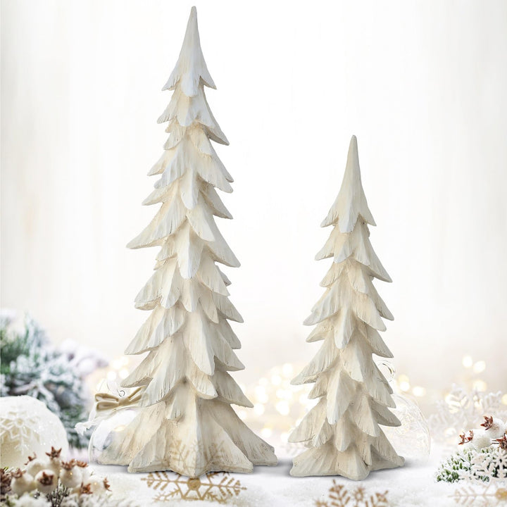 Regency International 18-25" Resin Winter Retreat Tree Set of 2 - Diamond Home USA