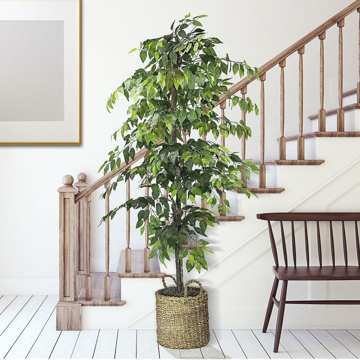 6-Foot Artificial Tree in Basket Green - Diamond Home USA