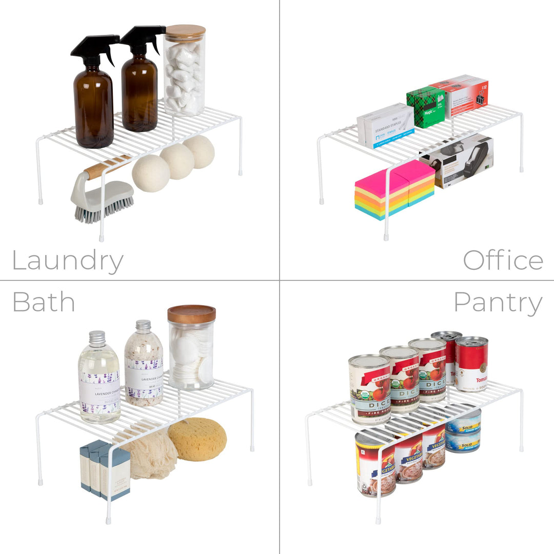 Smart Design Classic Storage Shelf - Medium (8.5 x 13.25 in.) White -Steel - Diamond Home USA