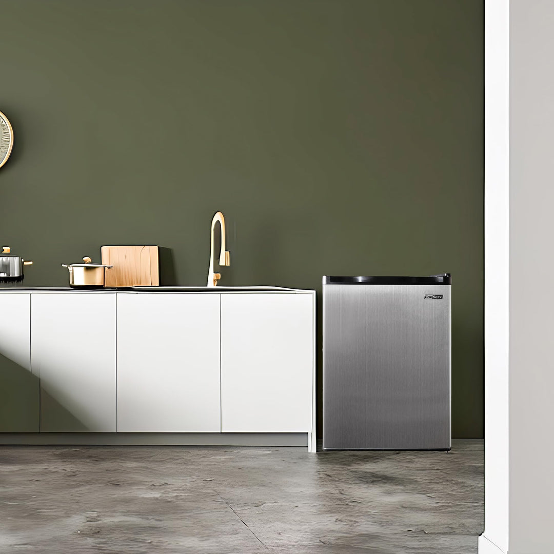 Conserv 20in STAINLESS Compact Refrigerator 4.5cF Reversible Door 110V - Diamond Home USA