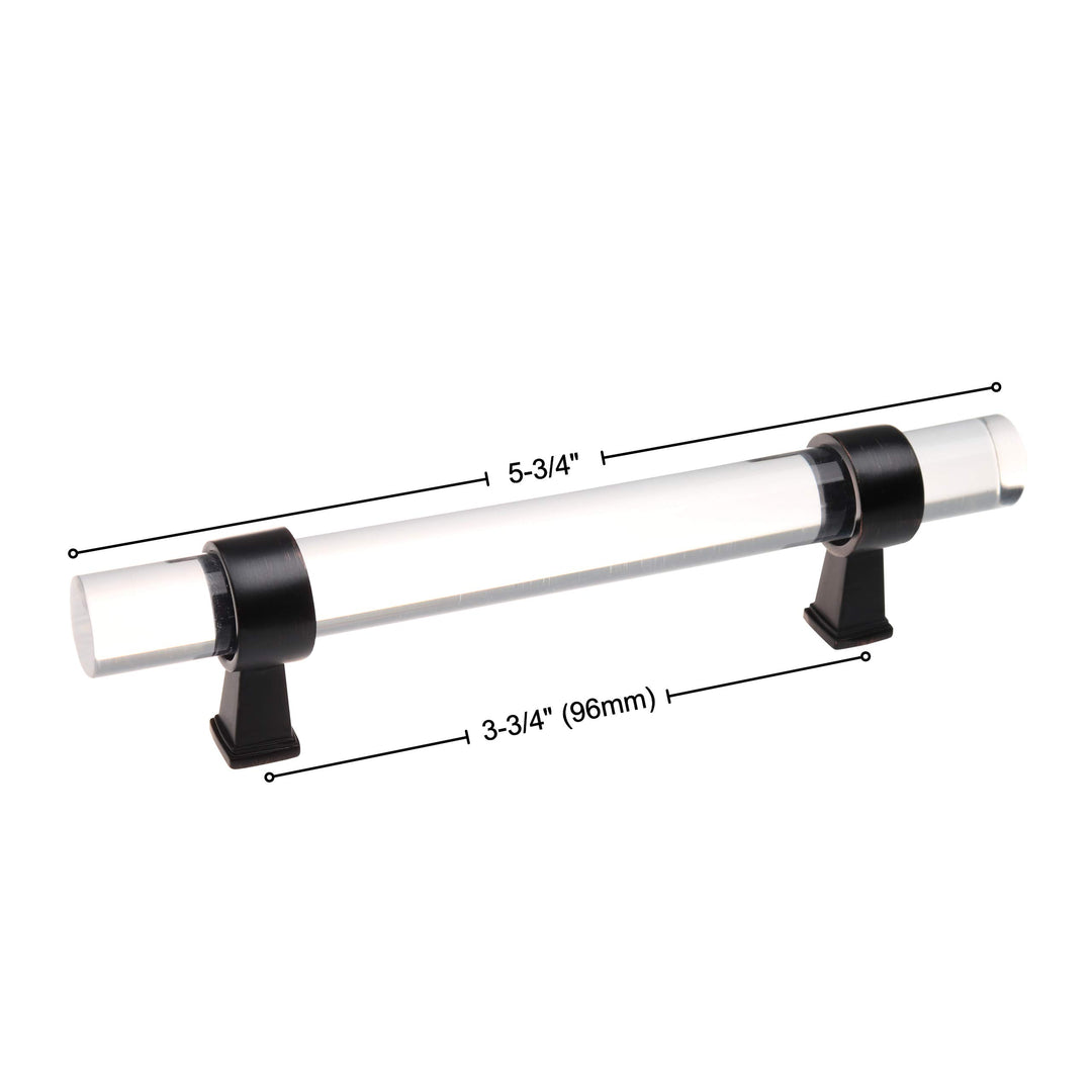 GlideRite 3-3/4-inch Hole Center Clear Acrylic Pull Cabinet Hardware Handle Pack - Diamond Home USA