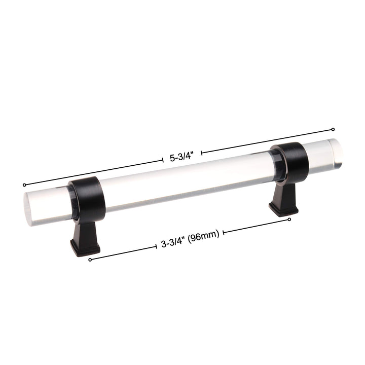 GlideRite 3-3/4-inch Hole Center Clear Acrylic Pull Cabinet Hardware Handle Pack - Diamond Home USA