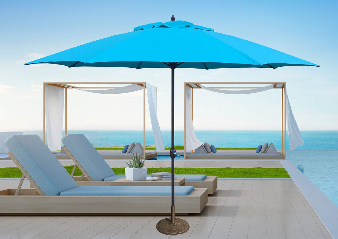 Tropishade 11' Umbrella with Premium Turquoise Olefin Cover (Base not included) - Diamond Home USA