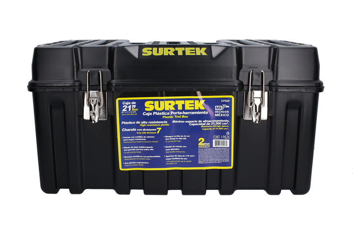 SURTEK Tool Box - 21" x 11" x 10" Mobile Tool arrier with Moulded ABS Plastic - Diamond Home USA