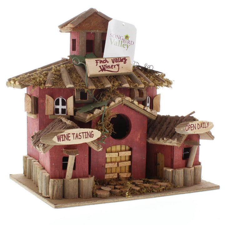 Zingz & Thingz Vintage Cottage Winery Birdhouse Red