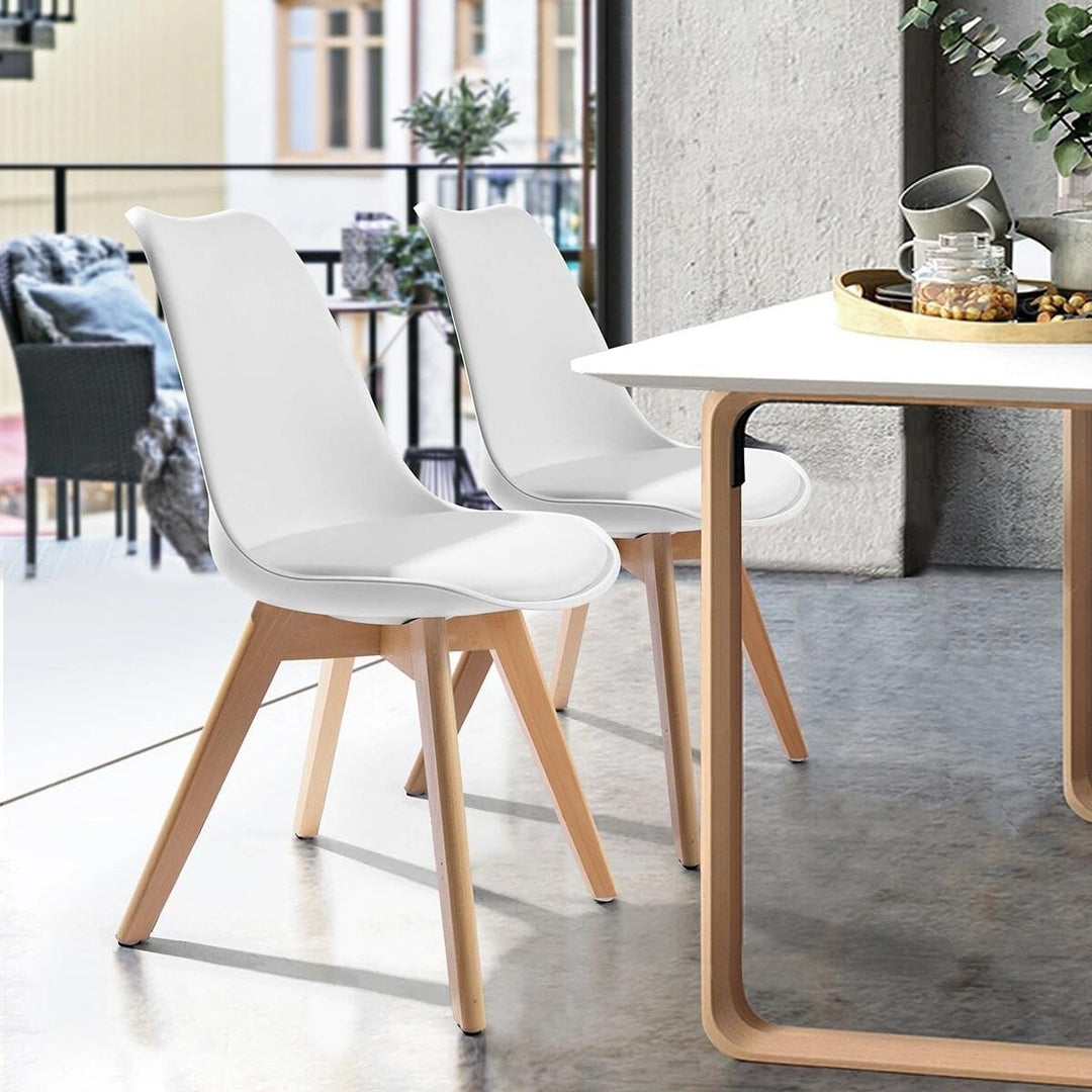 Mid Century Modern Dining Chairs with Wood of 4white White Mid-Century Finish - Diamond Home USA