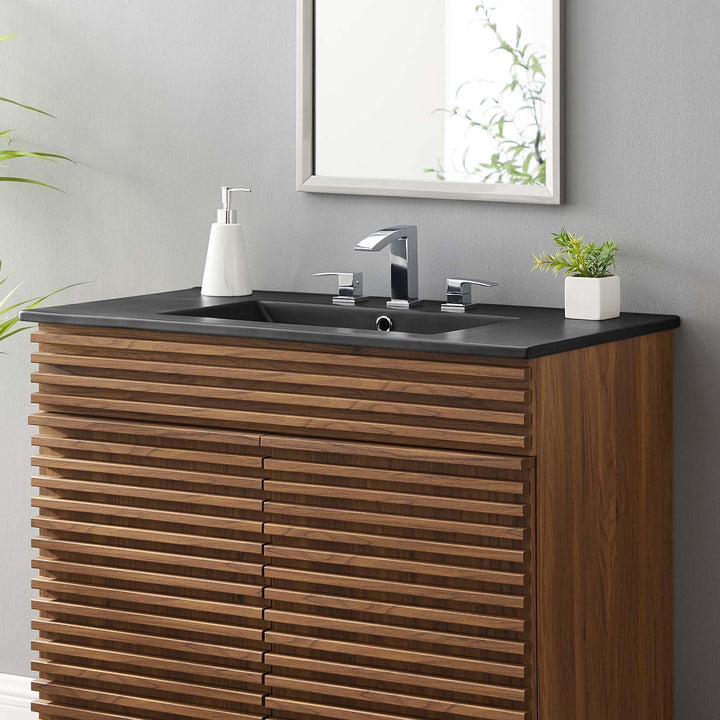 Modway Cayman 36" Bathroom Sink in Black - Diamond Home USA