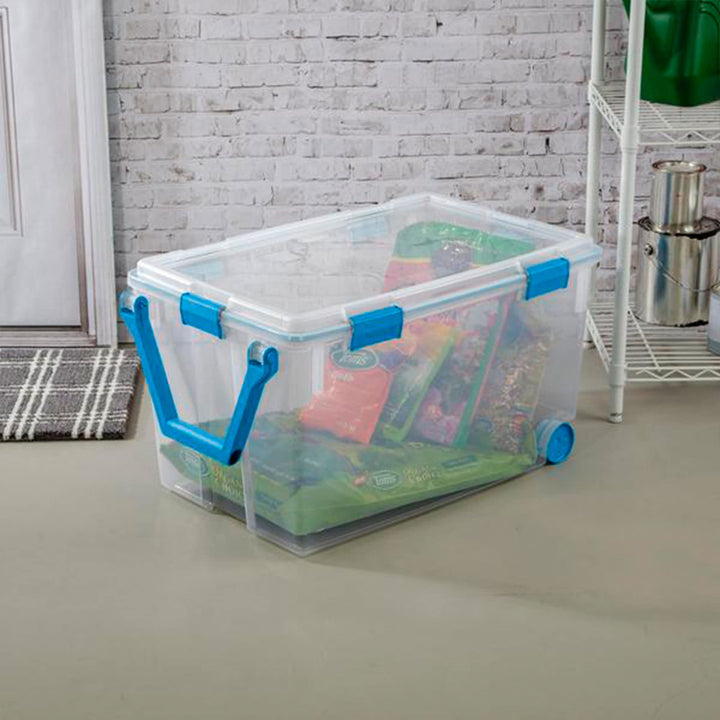 Sterilite 120 Qt Wheeled Gasket Box Stackable Storage Bin with Latching Lid - Diamond Home USA
