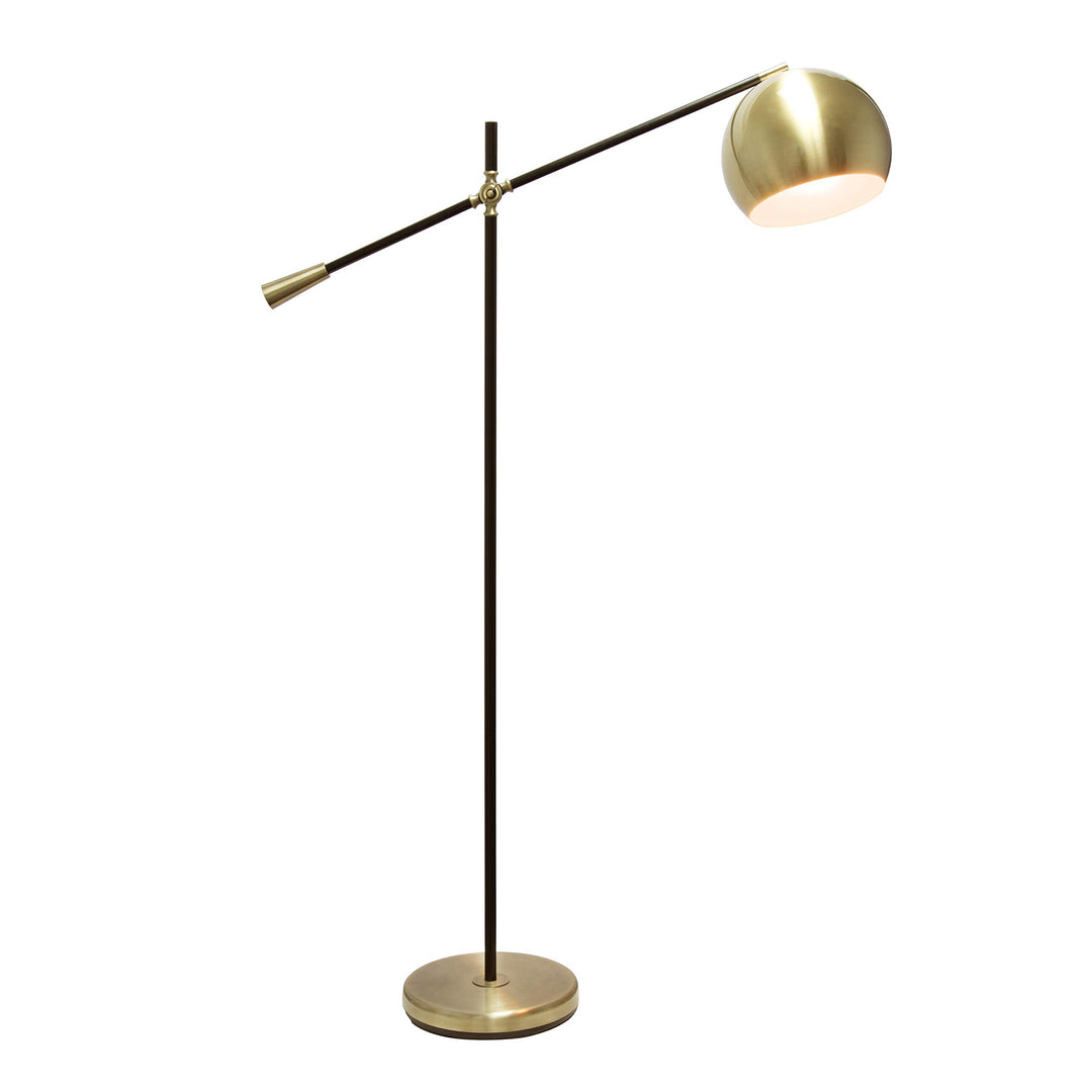 Lalia Home Studio Loft 59-inch Antique Brass/Matte Black Floor Lamp with Dome - Diamond Home USA