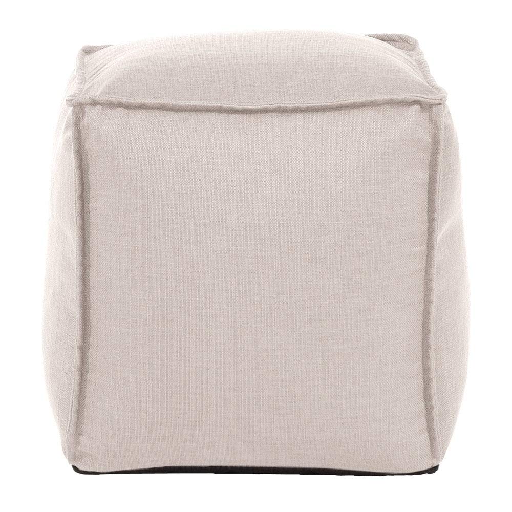 Square Pouf Sand Beige Taupe Solid Color Modern Contemporary Polyester One