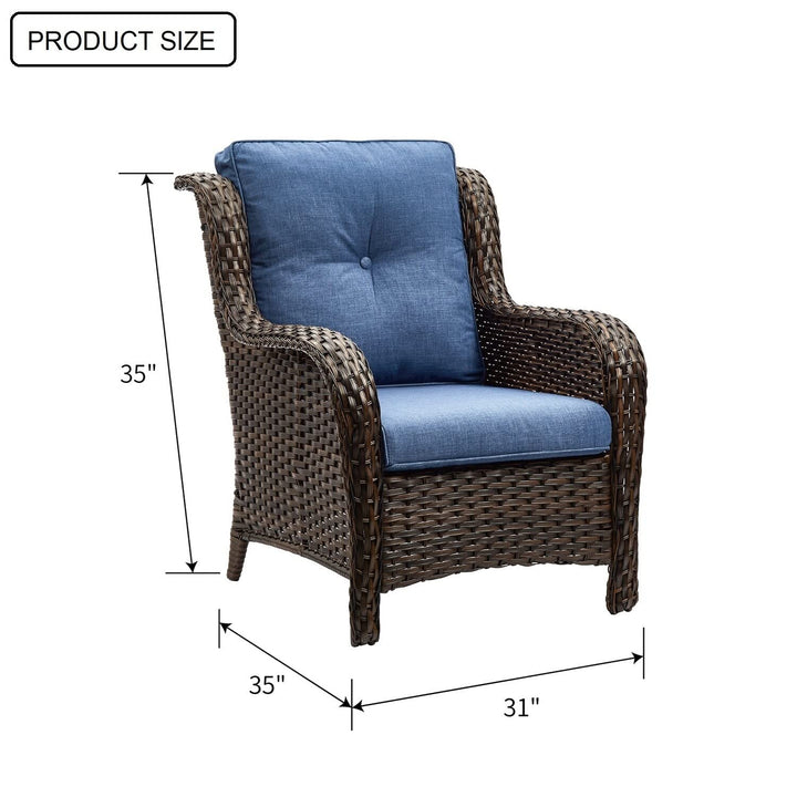 Outdoor Patio Rattan Furniture Set Wicker Chairs 2-Piece Black Modern - Diamond Home USA