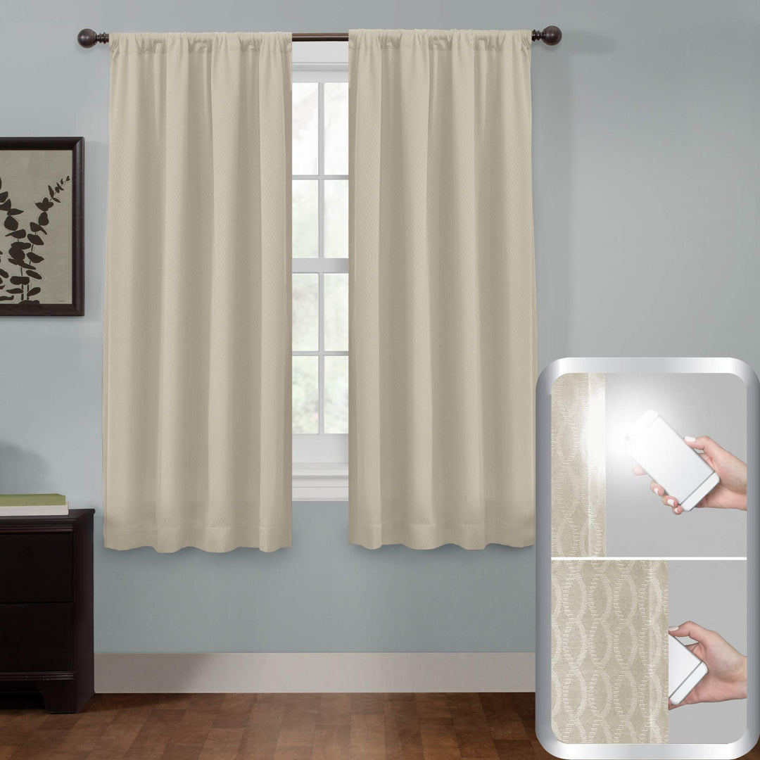 Maytex Jamie Blackout Window Curtain 50 inches x 63 inches Stone