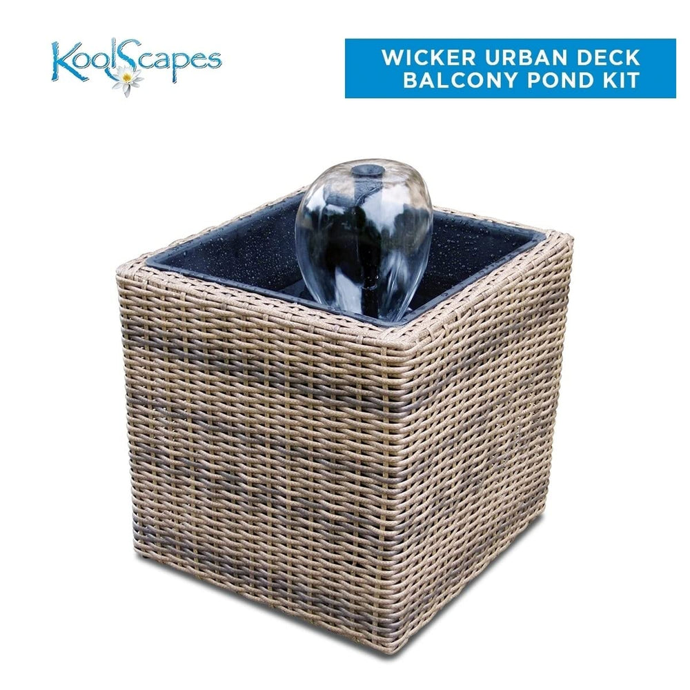 Wicker-look Water Feature Mini Pond and Fountain Grey Modern Contemporary - Diamond Home USA